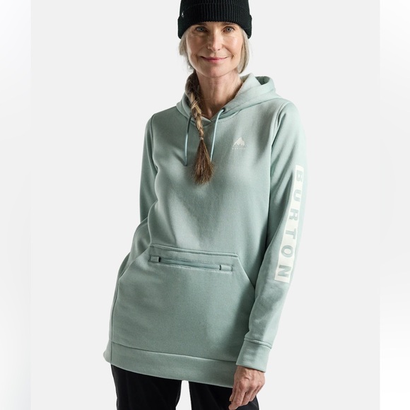 Burton Tops - Burton Oak Fleece Green Pullover Sweatshirt (Long) Size Small